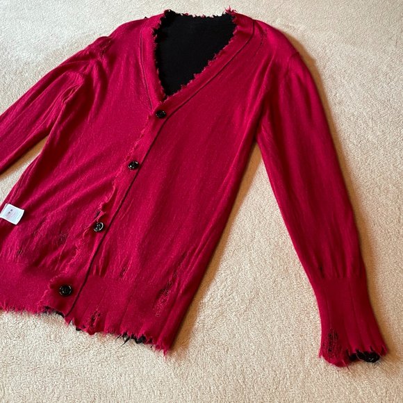 R13 Distressed Reversible 100% Cashmere Cardigan Cardigans